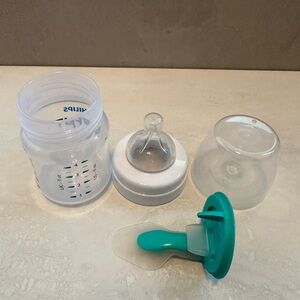 Baby Feeding Bottle Set with Teal Pacifier